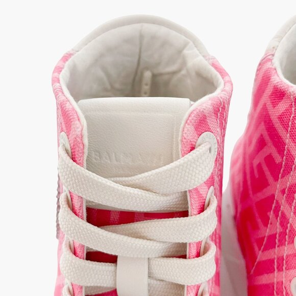 Balmain x Barbie B-Court Sneakers EU 36 US 6 Pink High Top Lace Up Booties - Picture 12 of 13